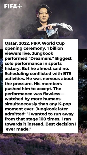 Jungkook's FIFA World Cup Performance Was Watched by 1 Billion People Live and He Almost Declined