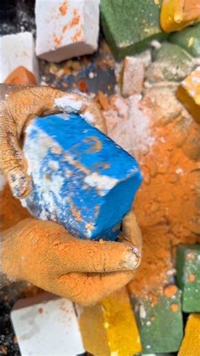 Sky Blue dyed Chalk ASMR Crushing Video #shorts #viral #foryou