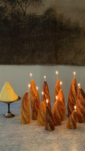 Chloé Crane-Leroux on Instagram: "Baguette Candle Tutorial 101. For all of you guys who were asking for a link to those magical candle baguettes. 🤗 #baguettes"