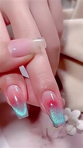 Magnetic Blue Diamond Cat Eye Gel Nails 💎✨