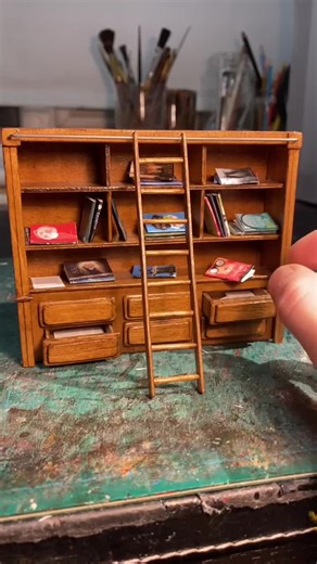 Catching up on my reading, with my Miniature Book Shelf!! #foryoupage #satisfyingart #minibook #miniature #tiktokart #