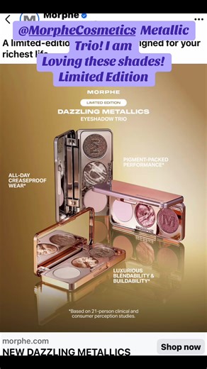 Morphe Cosmetics Metallic Trio Review