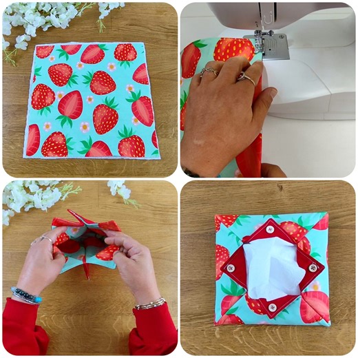 8.4K views · 57 reactions | 虜 Quick-and-easy tutorial!!虜 虜 A napkin holder that's not only useful but also a great table decoration!!虜 虜 Let's make it with those cute scraps!!虜 | Burcu's Factory | Facebook