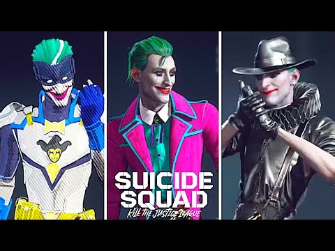 Suicide Squad Kill The Justice League - ALL The Joker Outfits