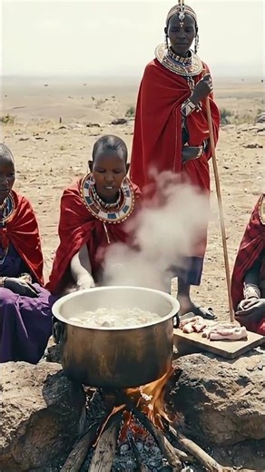 So Real! Maasai Tribe Cooking Meat Soup in the Savannah 🍲🔥 | Primitive African Life