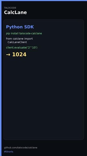 Python agents: deterministic math with CalcLane #Shorts