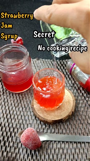 Secret! No Cooking Strawberry Jam Syrup , Possible? #shortsfeed