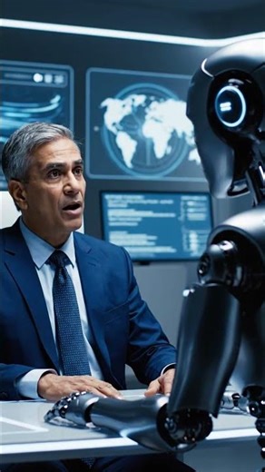 A Futuristic AI Federal Enforcement Robot Interagating Corrupt Politian #ai #robotics ##robotxai