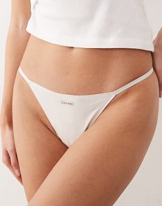 Calvin Klein - String en coton et modal à logo - Blanc | ASOS