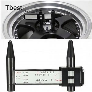 Rim Bolt Pattern Measuring Tool,Car Wheel Rim Bolt Pattern Sliding Measuring Gauge Tool PCD Ruler 4 5 6 8 Lug