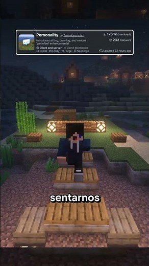 Este mod nos permitira sentarnos en minecraft xd - Personality mod #minecraft #mods #shorts