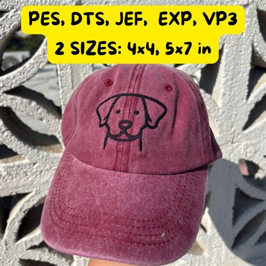 Dog Embroidery File PES DST JEF Exp Vp3 | Minimalist Dog Line Art | Labrador Embroidery Design 4x4 5x7 | Machine Embroidery Pattern - Etsy