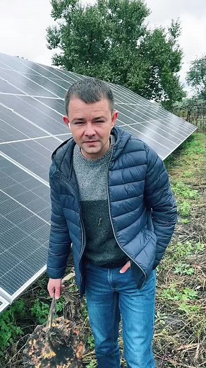 Exploring Nature with a Solar Panel Backdrop