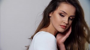 Beauty. Portrait Beautiful Smiling Woman With Natural Makeup