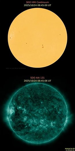 태양 전면 HMI-AIA 주간 동영상 (solar full-disk HMI-AIA movie : 2025. 10. 20 ~ 10. 26) #sun #solar #태양 #SDO