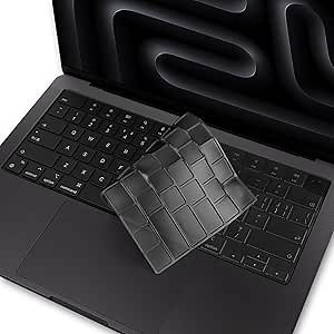 Keyboard Cover Skin for 2025-2021 MacBook Pro 14" 16 inches (M5 M4 M3 M2 M1) Pro/Max Chip A3434 A3112 A3185 A3401 TPU Protector Accessories US/ANSI Layout (Space Black)