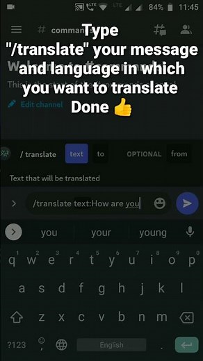 How to use Translator bot Slash Command for /translatein Discord Mobile #roduz #discord #translate