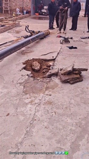 This is clip showing how they laying water pipes underground quickly