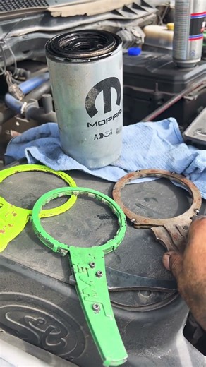 Oil Change 5.9 or 6.7 Cummins #amazing #automobile #tools #funny #best JM3 oil filter wrench!