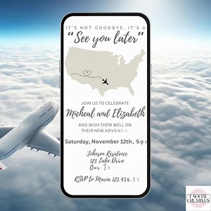Farewell Going Away Party Invitation. Digital Animated Moving Out of State Goodbye Party Invite. Military, College Move Evite. DIY Template. - Etsy