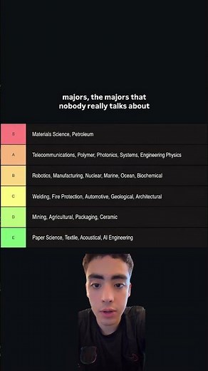 Engineering Majors tierlist (Niche Edition)