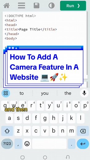 How To Add A Camera Feature In A Website 📸 #camera #scoartscode #codingtips #marvexscoarts #learntocode #webdev #codinglife #softwareengineer