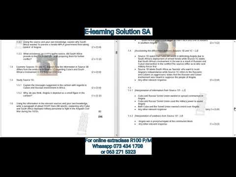 Grade 12 History Term 1 | March Test Paper