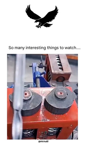 Info Hubs on Instagram: "The video shows a close-up view of a metalworking process where a twist drill bit is being carefully aligned, shaped, or straightened using a compact mechanical machine. The setup appears industrial but small-scale, likely used in a workshop or tool-repair environment. At the center of the frame, a spiral drill bit is placed horizontally between two round, black pressure rollers mounted on a red metal base. These rollers rotate in sync and apply controlled pressure to th