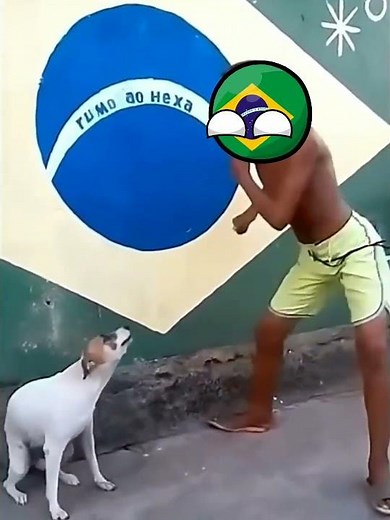 Brasil bailando con el perro brasileño xd #countryballs #shorts #memes