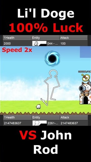 The Battle Cats Li'l Doge 100% Luck VS John Rod ちびわんこ 100％運 VS ジョン・ロッド #bcu #にゃんこ大戦争 #battlecats