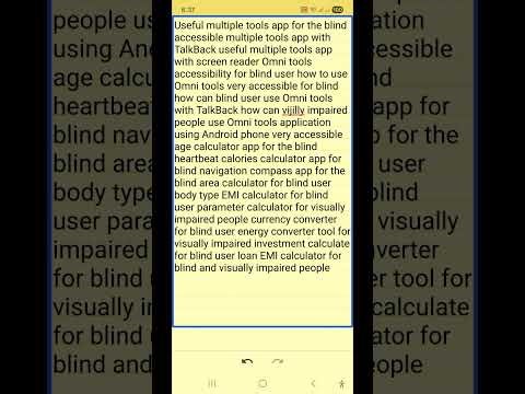 Accessible multiple tools app for the blind navigation finance health useful advance tools