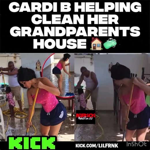 #CardiB helping #clean her #grandparents’ house 🏠🧼 #cook #cleaning | cleaning videos
