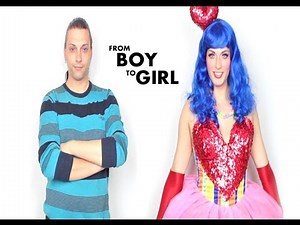 Boy to Girl Transformation full Body - Katy Perry - Crossdresser Transgender