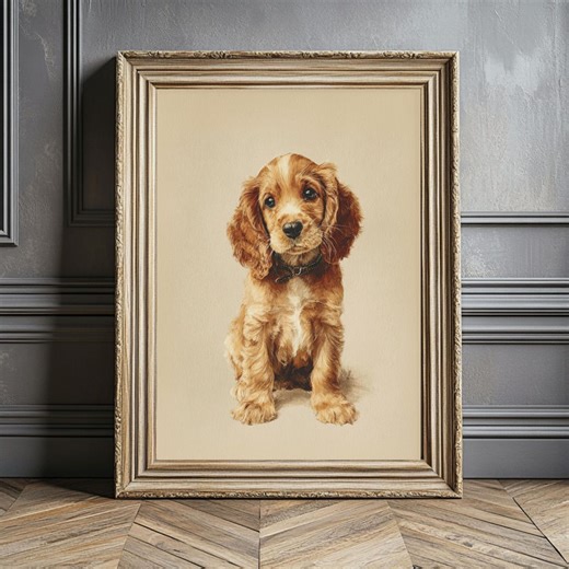 Cocker Spaniel Wall Art Cocker Spaniel Pet Portrait Cocker Spaniel Wall Art Digital Art Prints Cocker Spaniel Gift Printable Wall Art - Etsy