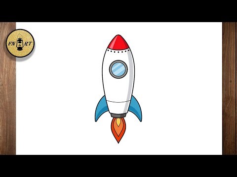 How to draw a rocket ship step by step easy