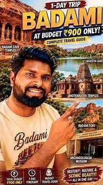 Badami in Just ₹900? 😱 1-Day Complete Travel Guide | Hidden Gem of Karnataka 🇮🇳
