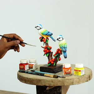 Clay bird showpeice making and coloring for home decoration Visit my youtube channel https://youtube.com/@claycrafts Background music credit Title: Oasis Artist: Dhruv Goel Link: https://business.facebook.com/sound/collection/?sound_collection_tab=sound_tracks&asset_id=1668101930256900&reference=artist_attr | Easy paint with biswanath