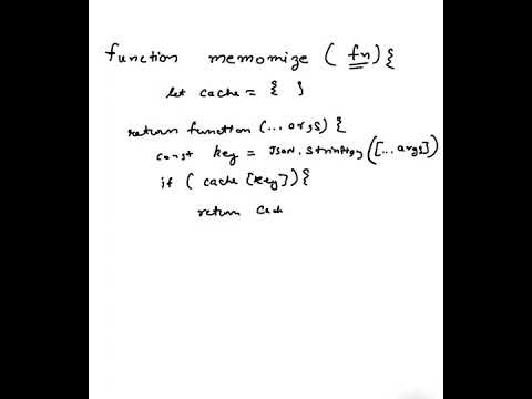 How to Implement a Memoize Function in JavaScript | Frontend Interview Question