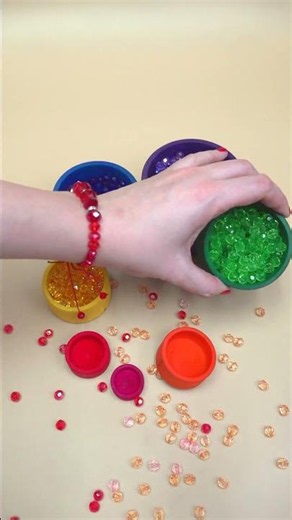 Oddly Satisfying Reverse Video Crystal Beads Pour 🌈🎧 #dominomarble