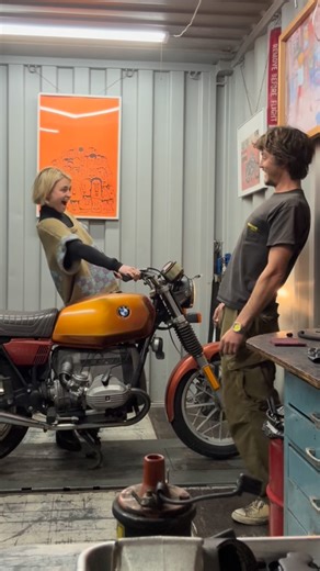 Kikos Kloset by Kayla Dickie on Instagram: "Sometimes all you need is a vintage BMW to remember that life can feel simple again. This is the first bike I’ve been building out with Alex, and the one I’m hoping will take me out onto those long, open roads. Which also means moto camping is officially in the cards for Miss Kiko — and honestly, I couldn’t be more excited. If you know me, you know I live for a good adventure. And what better way to chase that freedom than on a beautiful vintage 1979 B