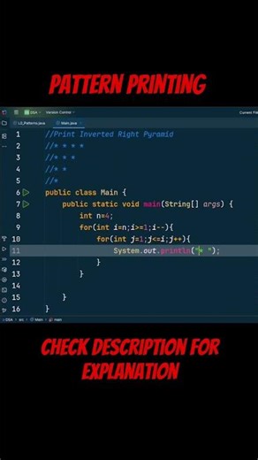 Learn this Star Pattern in 27 Seconds.#devjava #coding #javaprogramming