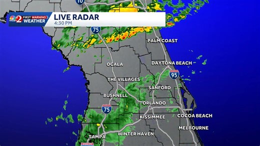 Here's a look at our LIVE EEC radar. Showers and a few storms will move across #florida and a few may become strong this evening. Stay with @WESH for updates.#weshwx | Tony Mainolfi, WESH