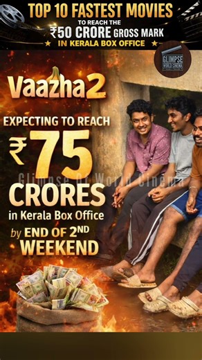 Top 10 Fastest 50 Crore Movies In Kerala Box Office | Vaazha 2 | New Entry | Glimpse Of World Cinema
