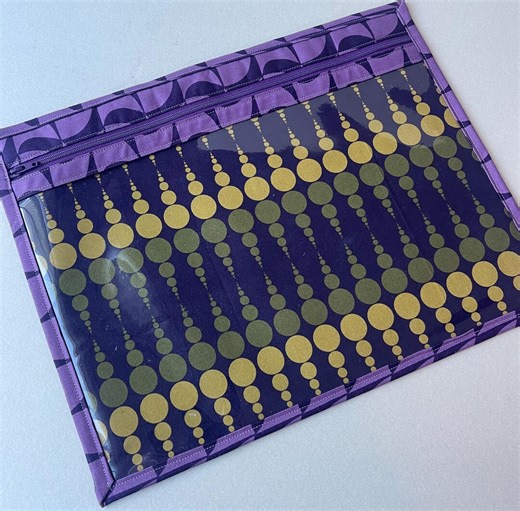 Cross Stitch Project Bag: 'creativity Roars' Moda Fabric, Vinyl Front. Purple - Etsy