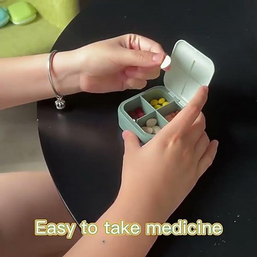Compact Daily Pill Box 4 Compartments Portable Pill Organizer for Travel & Everyday Use OEM Manufa