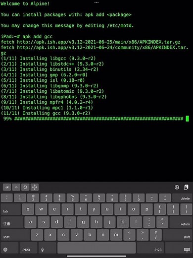 如何在 iSH 中安裝 C 語言編譯器 GCC 及編譯執行 C 程式 #Shorts