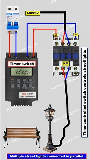 Automatic Streetlight Control with Timer Relay