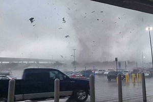 Horror moment Texas tornado hits Walmart & sends shoppers fleeing in terror