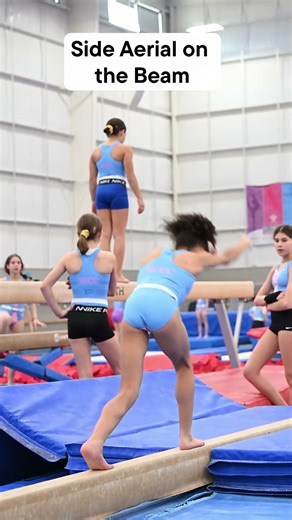 Side Aerial on Beam 👀 | Training at Simone Biles’ Gym