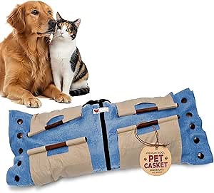 Cocoon® - Eco-Friendly Pet Burial & Cremation Ceremony Kit (Premium Wool) - Casket for Dogs and Cats – Size for Every Breed (Choose Size & Color) (XL, Light Blue)